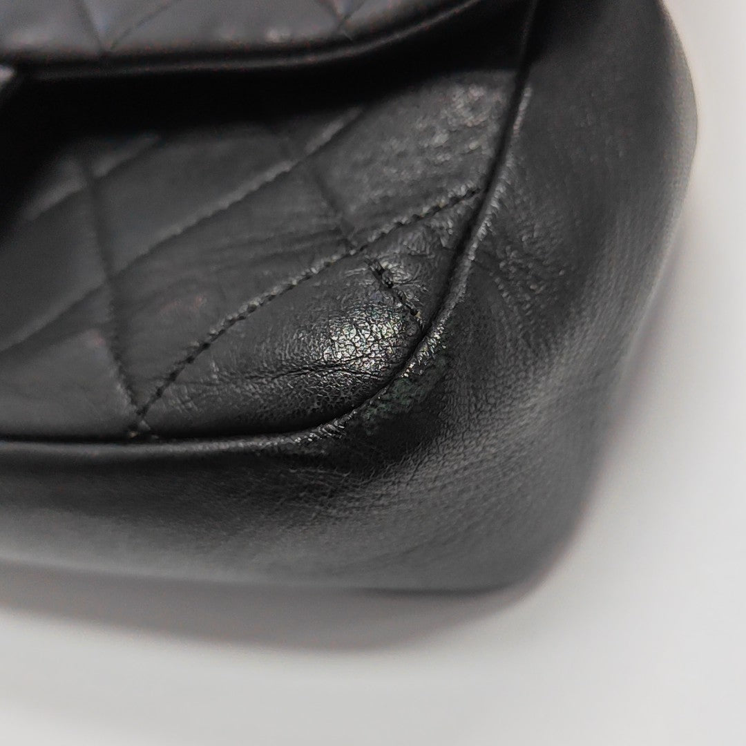 Quilted Lambskin Shoulder Bag Black