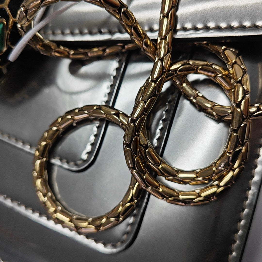 SERPENTI FOREVER Small Patent Leather Silver