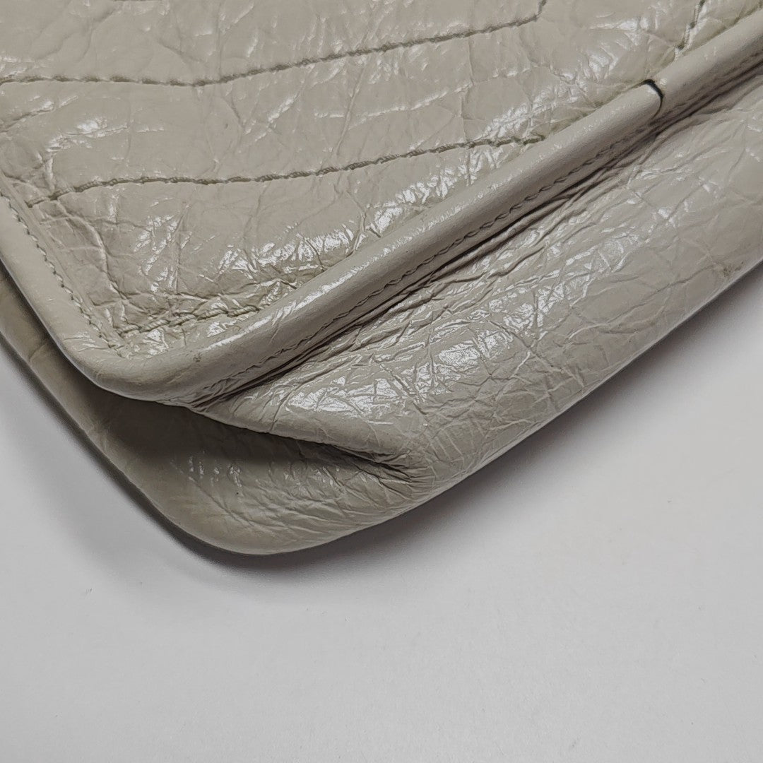 NIKI Mini Chevron Calfskin White