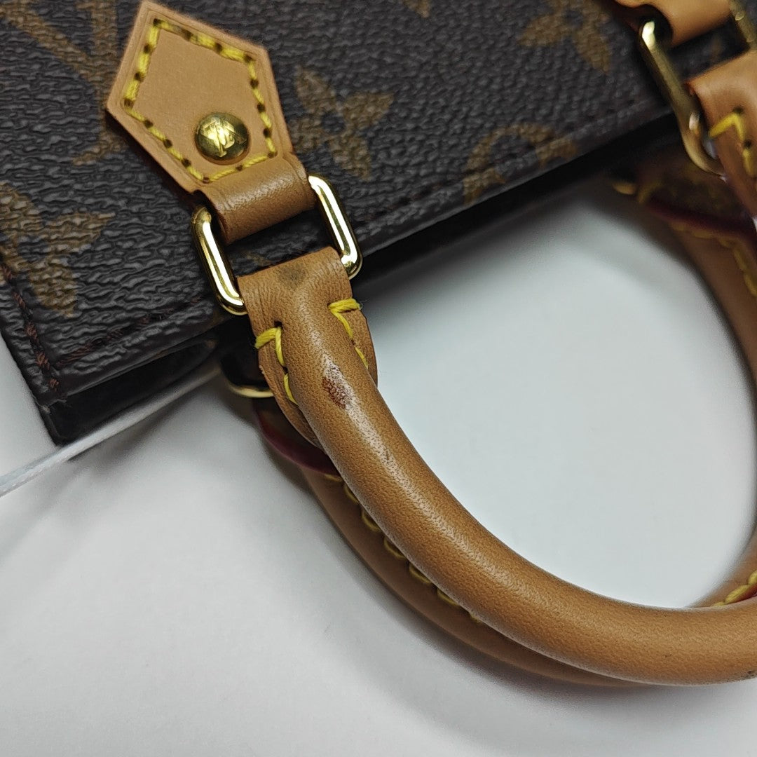 SAC PLAT Mini Monogram Coated Canvas Brown