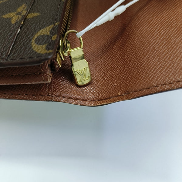 PORTE MONNAIE Monogram Coated Canvas Brown Wallet