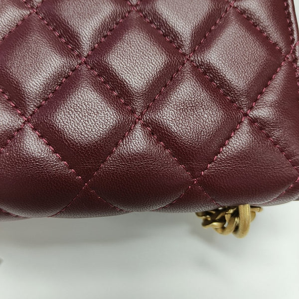 WOC Mini Quilted Lambskin Red