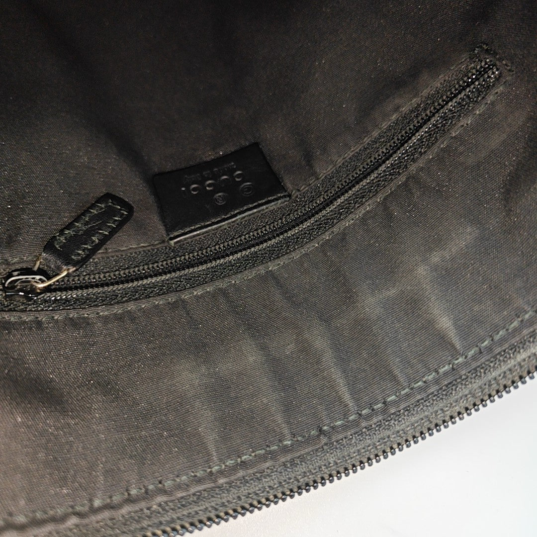 Monogram Suede Shoulder Bag Black