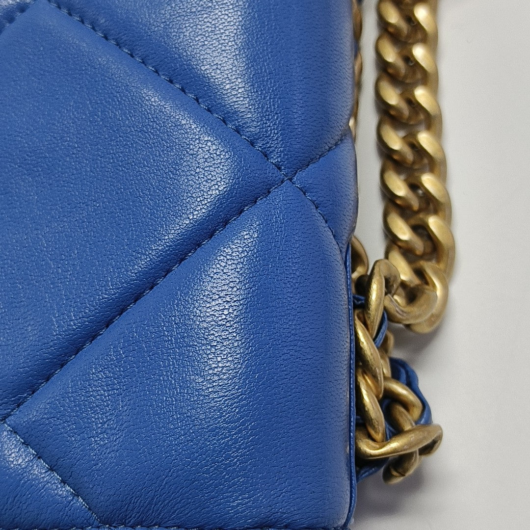 CHANEL 19 WOC Quilted Lambskin Blue
