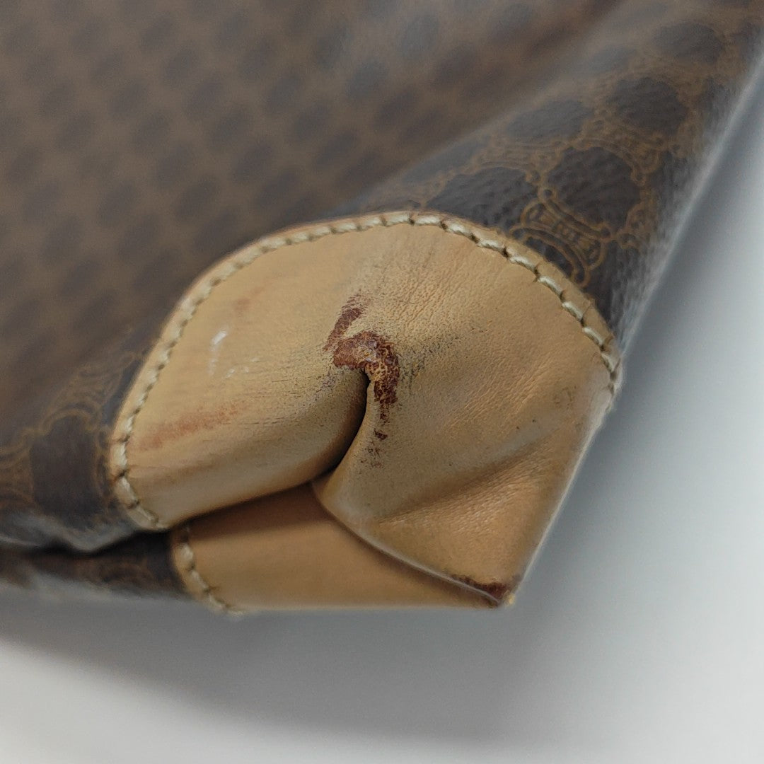 Coated Canvas Tote Bag Brown
