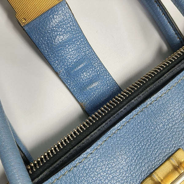 Calfskin Shoulder Bag Blue