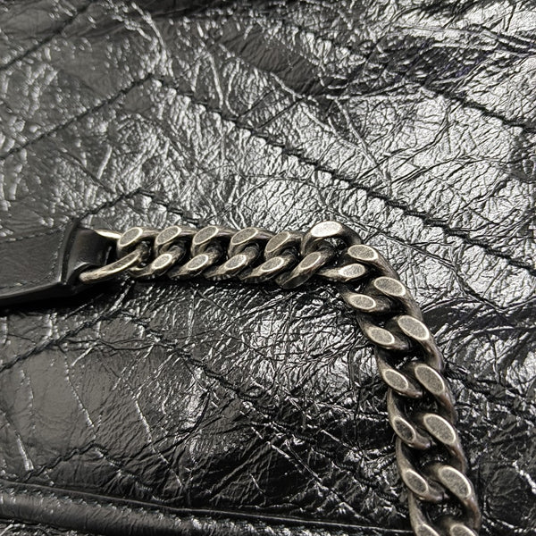 NIKI Medium Chevron Calfskin Black