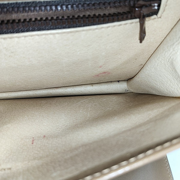 Coated Canvas Clutch Medium Brown