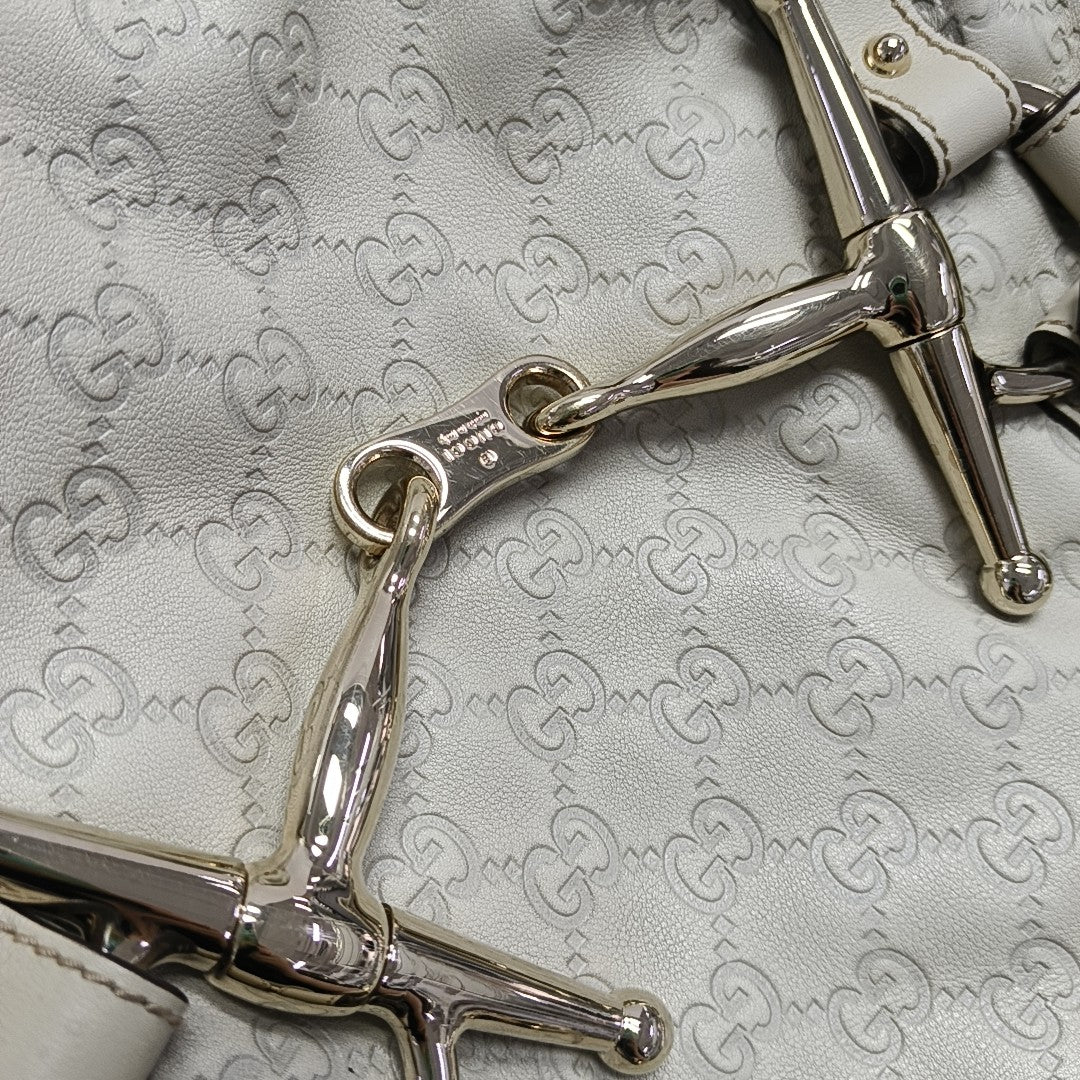 Monogram Calfskin Top Handle Bag White