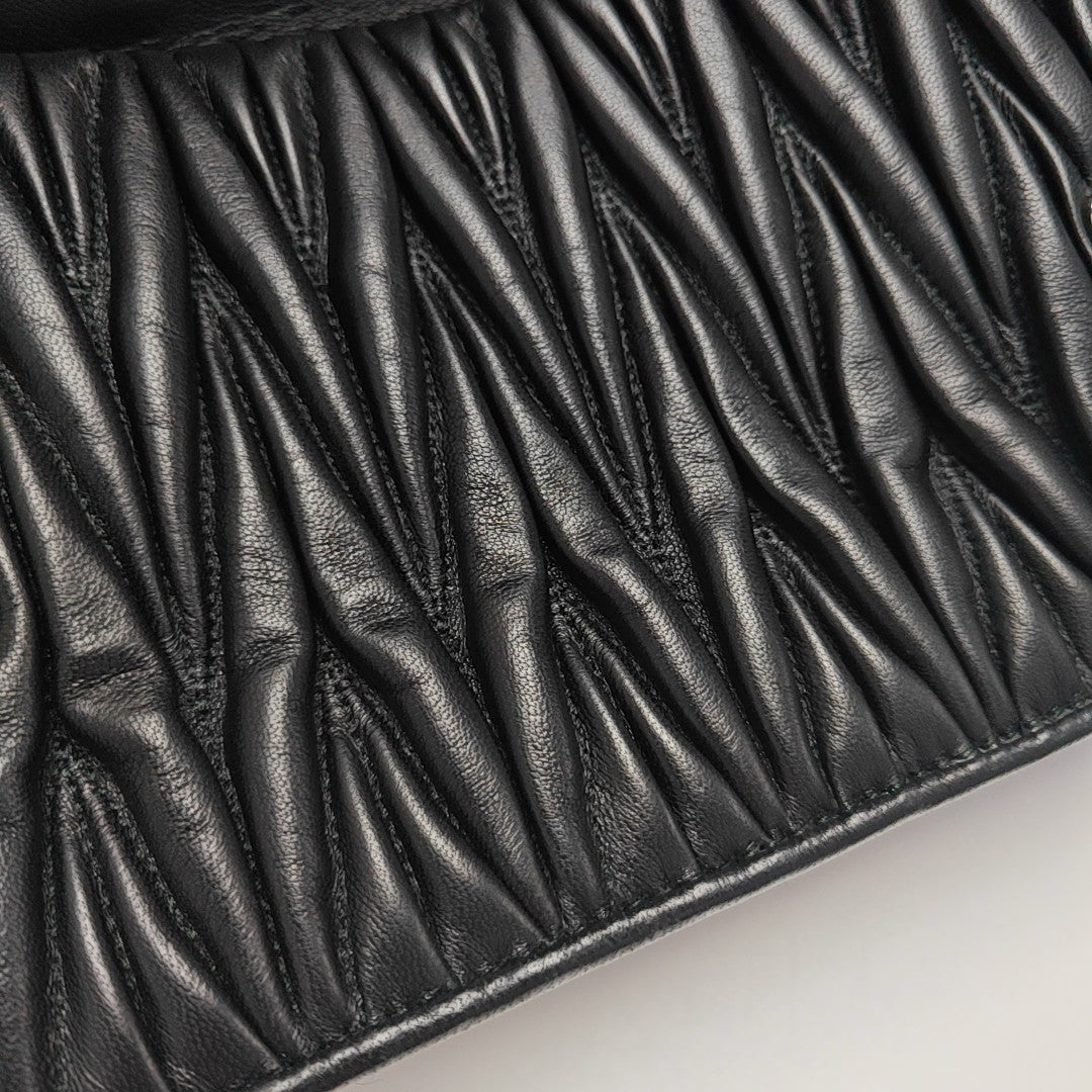 Miu Lady Quilted Lambskin Black