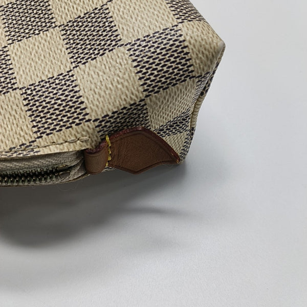 COSMETIC PM Damier Azur Coated Canvas White