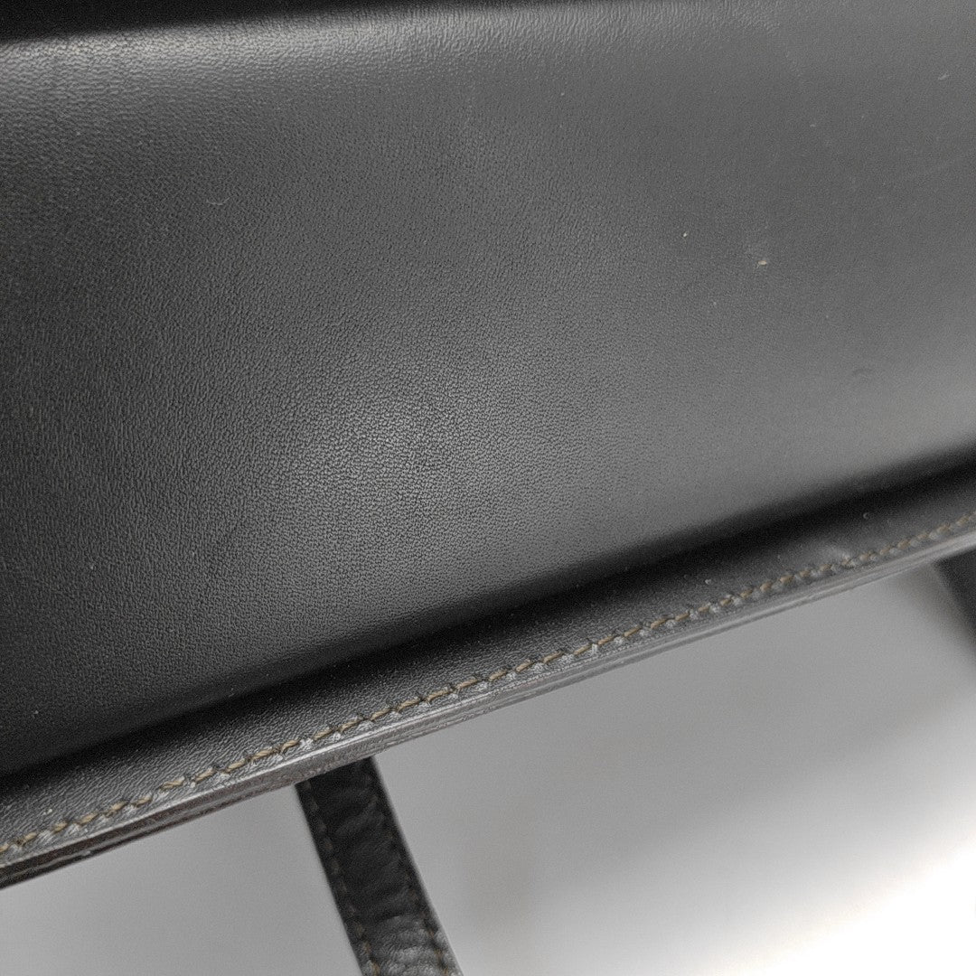 Calfskin Top Handle Bag Black