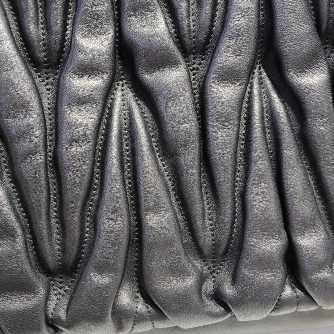 Quilted Lambskin Shoulder Bag Black