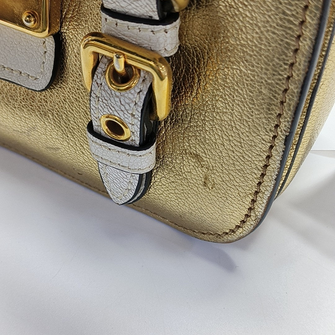 Calfskin Shoulder Bag Gold