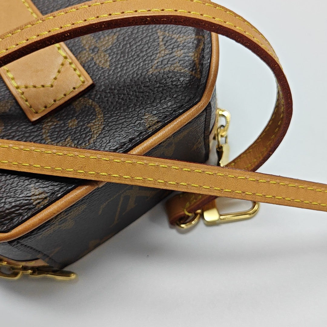 BOITE CHAPEAU Mini Monogram Coated Canvas Brown