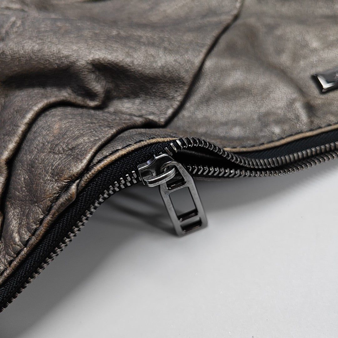 Calfskin Top Handle Bag Gray