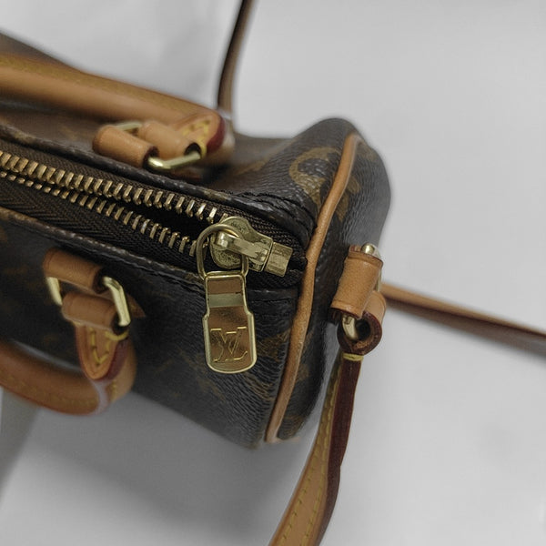 SPEEDY Nano Monogram Coated Canvas Brown