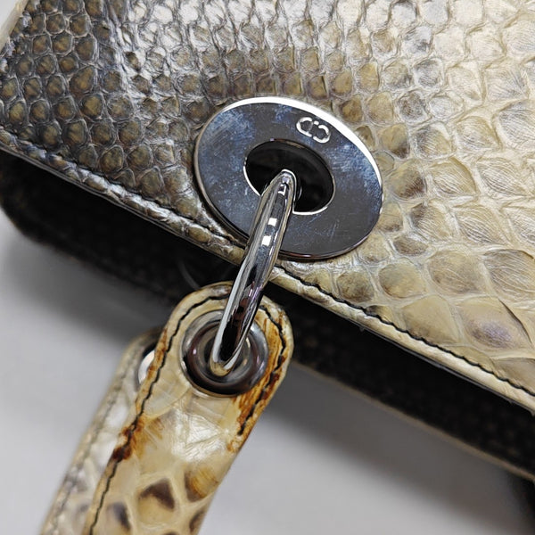Lady Dior Medium Python Brown