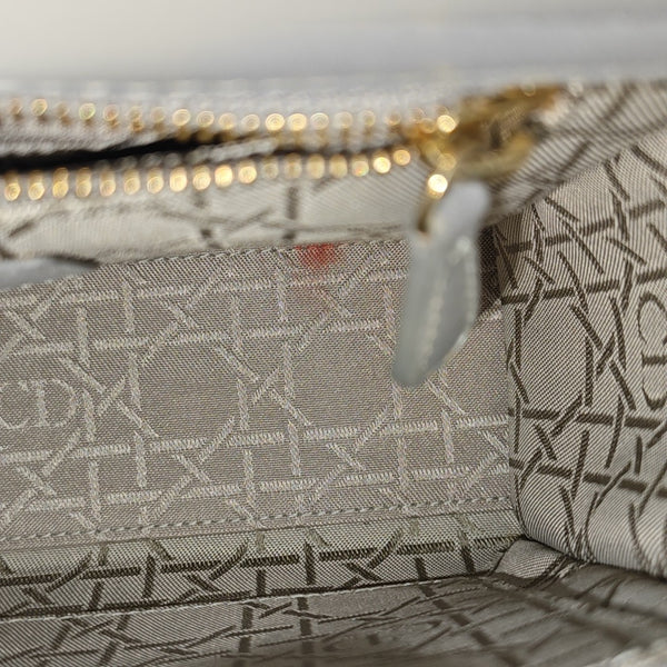 Lady Dior Small Cannage Lambskin Gray