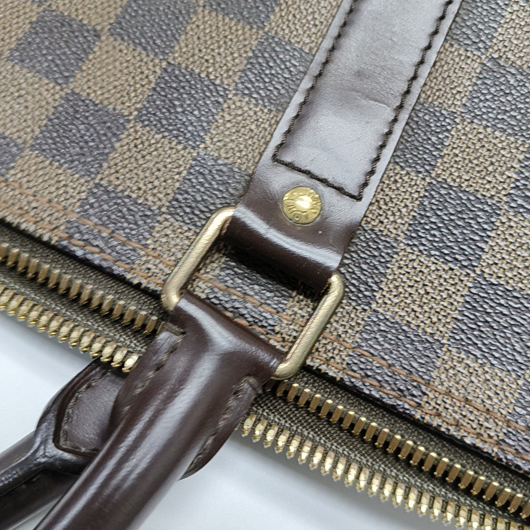 KEEPALL 50 Damier Ebene Coated Canvas Brown
