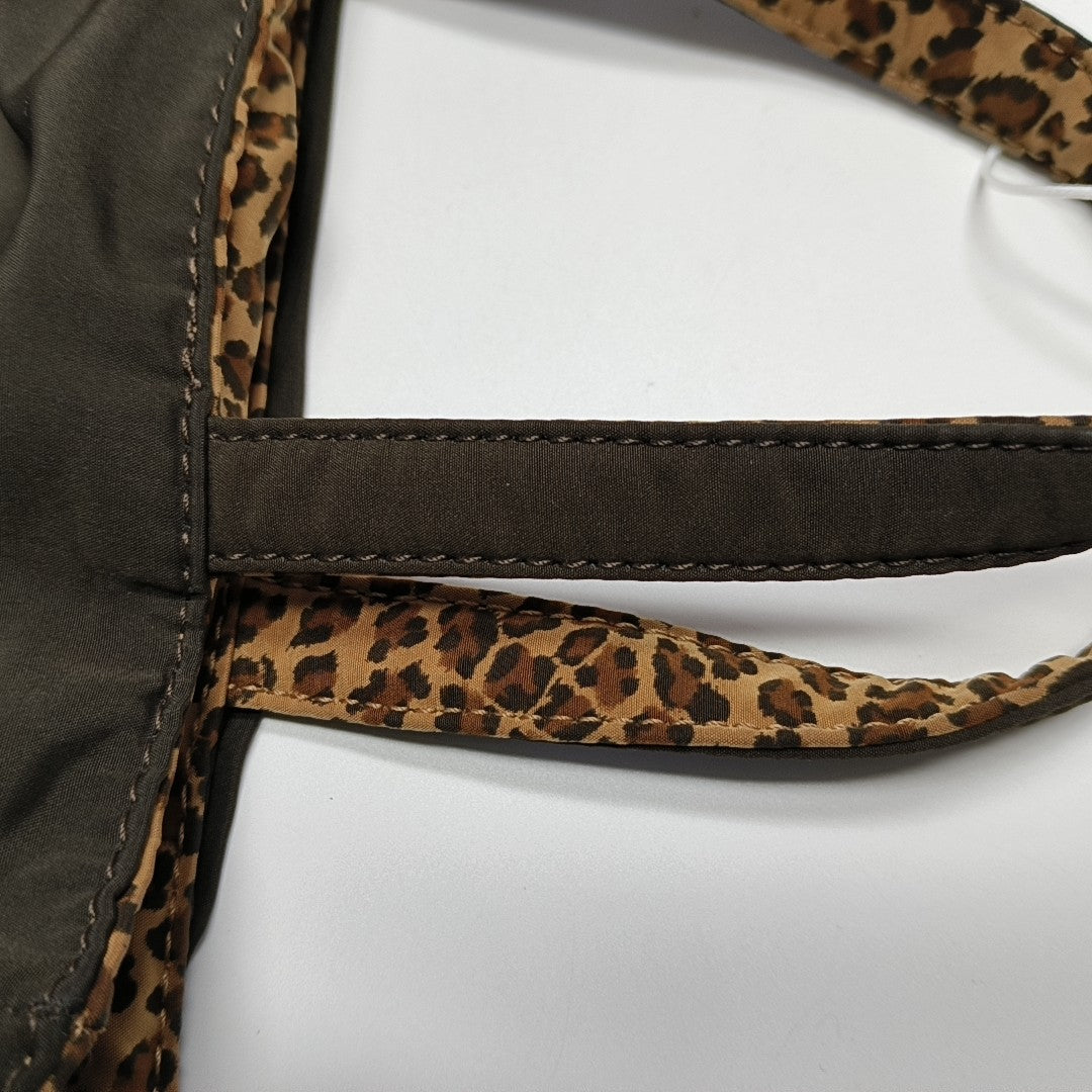 Fabric Top Handle Bag Brown