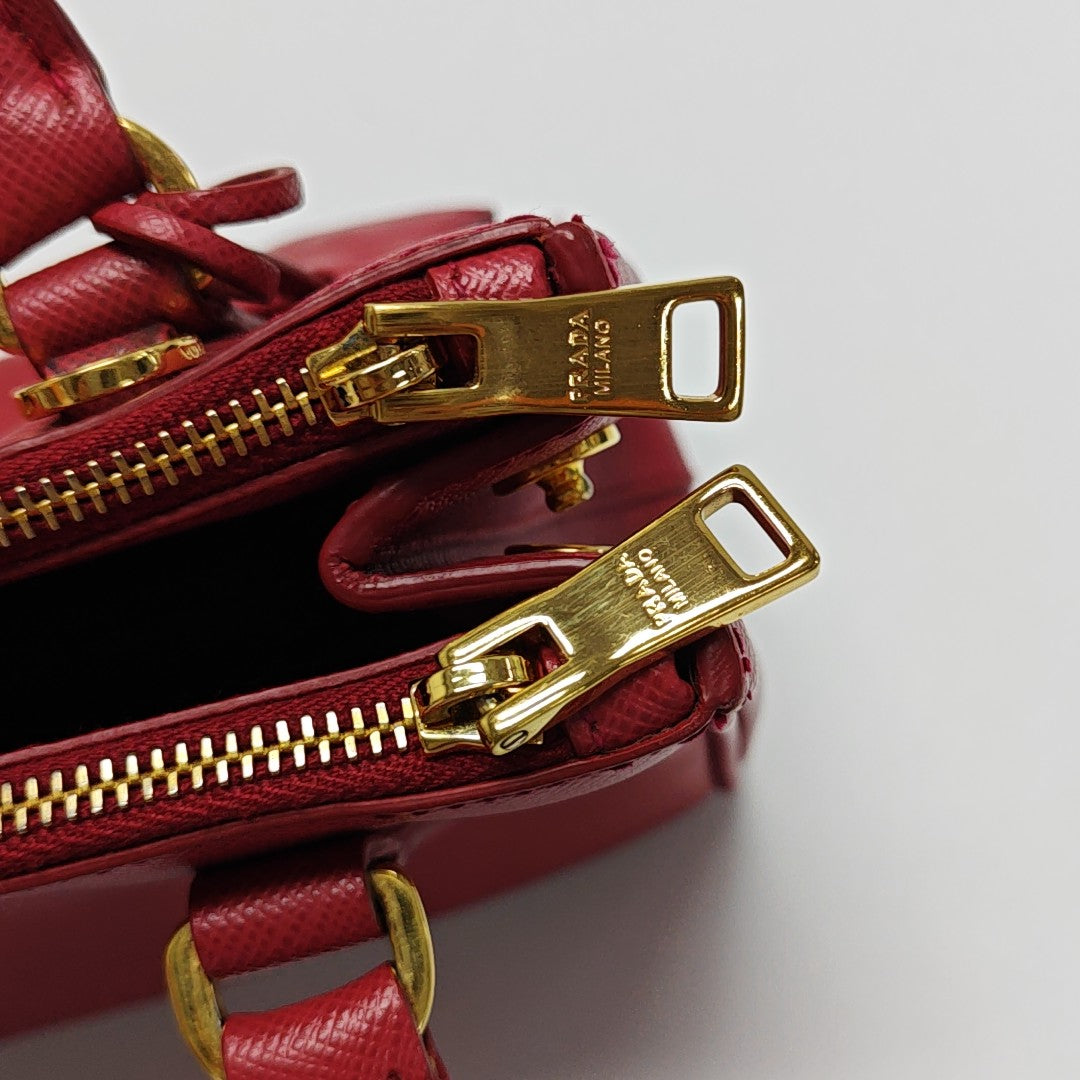 Galleria Super Mini Saffiano Calfskin Red