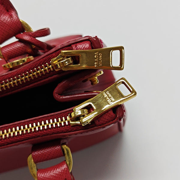 Galleria Super Mini Saffiano Calfskin Red