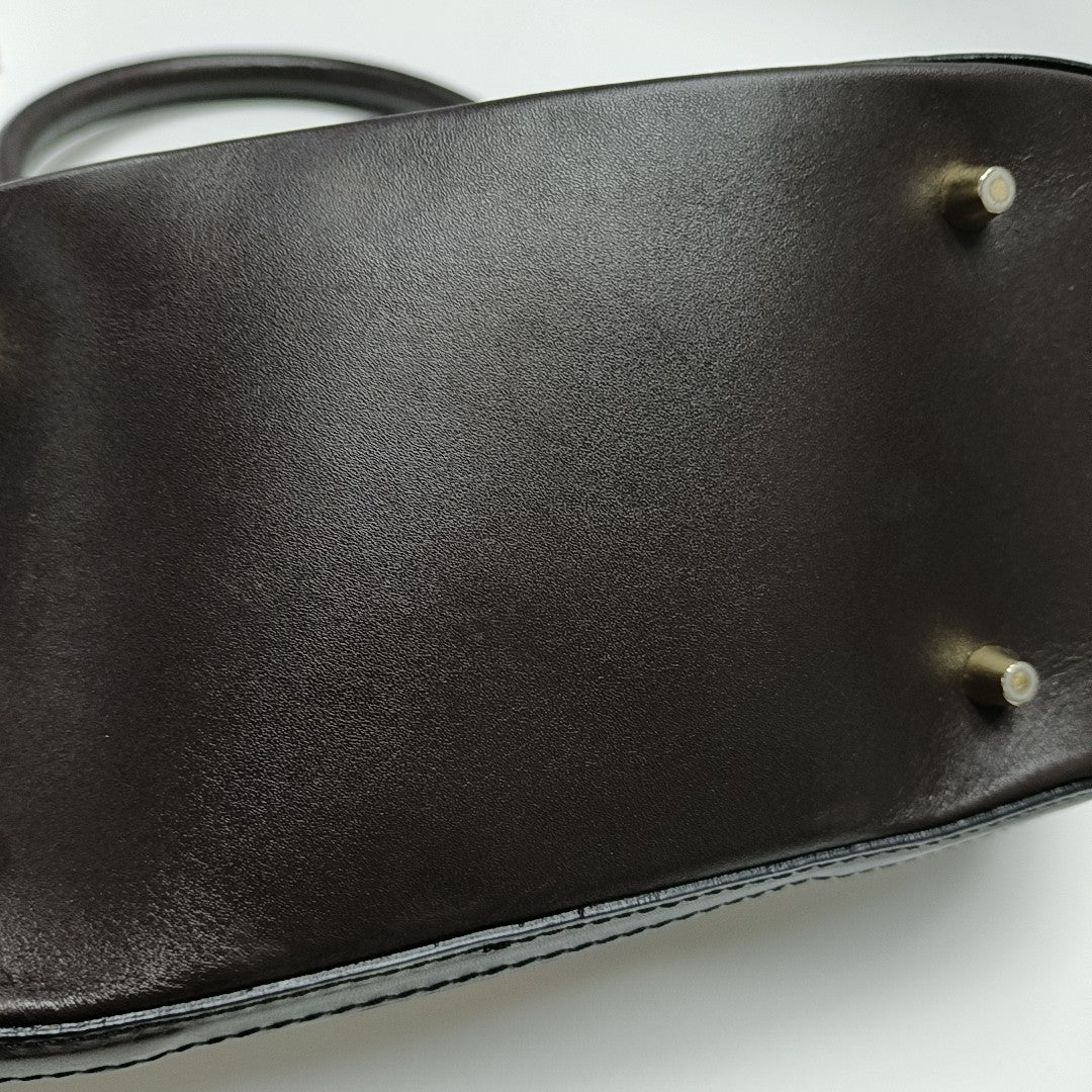 Coated Canvas Top Handle Bag Small Beige