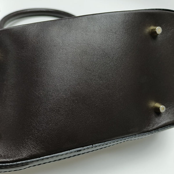 Coated Canvas Top Handle Bag Small Beige