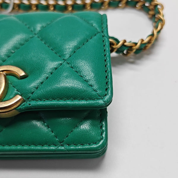 Quilted Calfskin Shoulder Bag Green