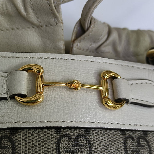 Horsebit 1955 Small Coated Canvas Beige