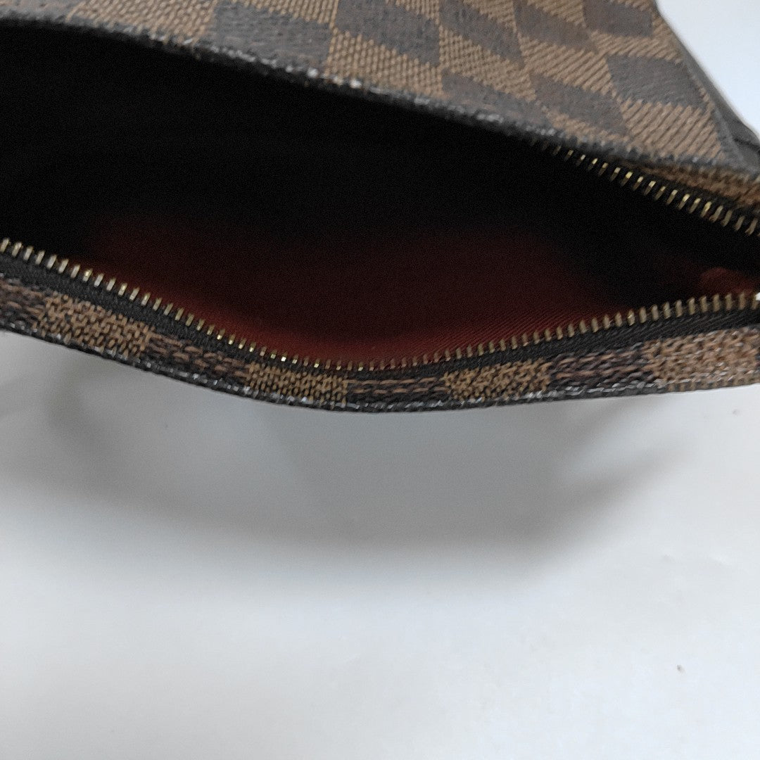 TROUSSE MAKE UP Damier Ebene Coated Canvas Brown