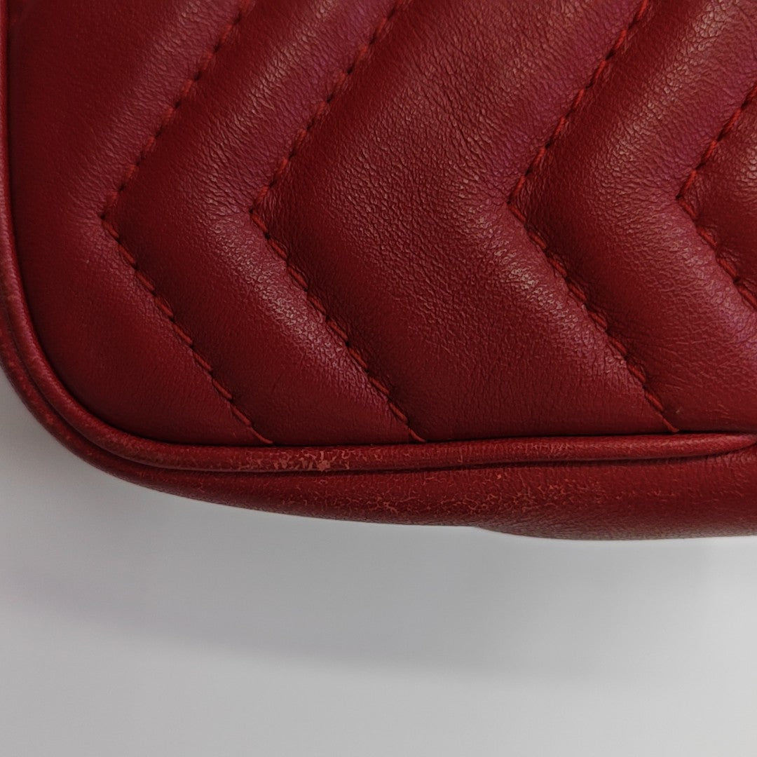 GG Marmont Mini Quilted Calfskin Red
