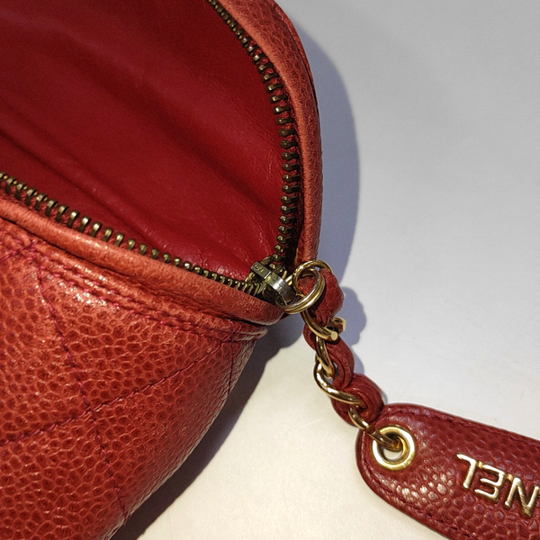 Quilted Grained Calfskin Red