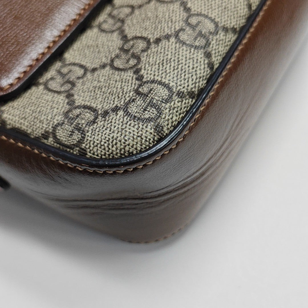 Horsebit 1955 Small Coated Canvas Beige
