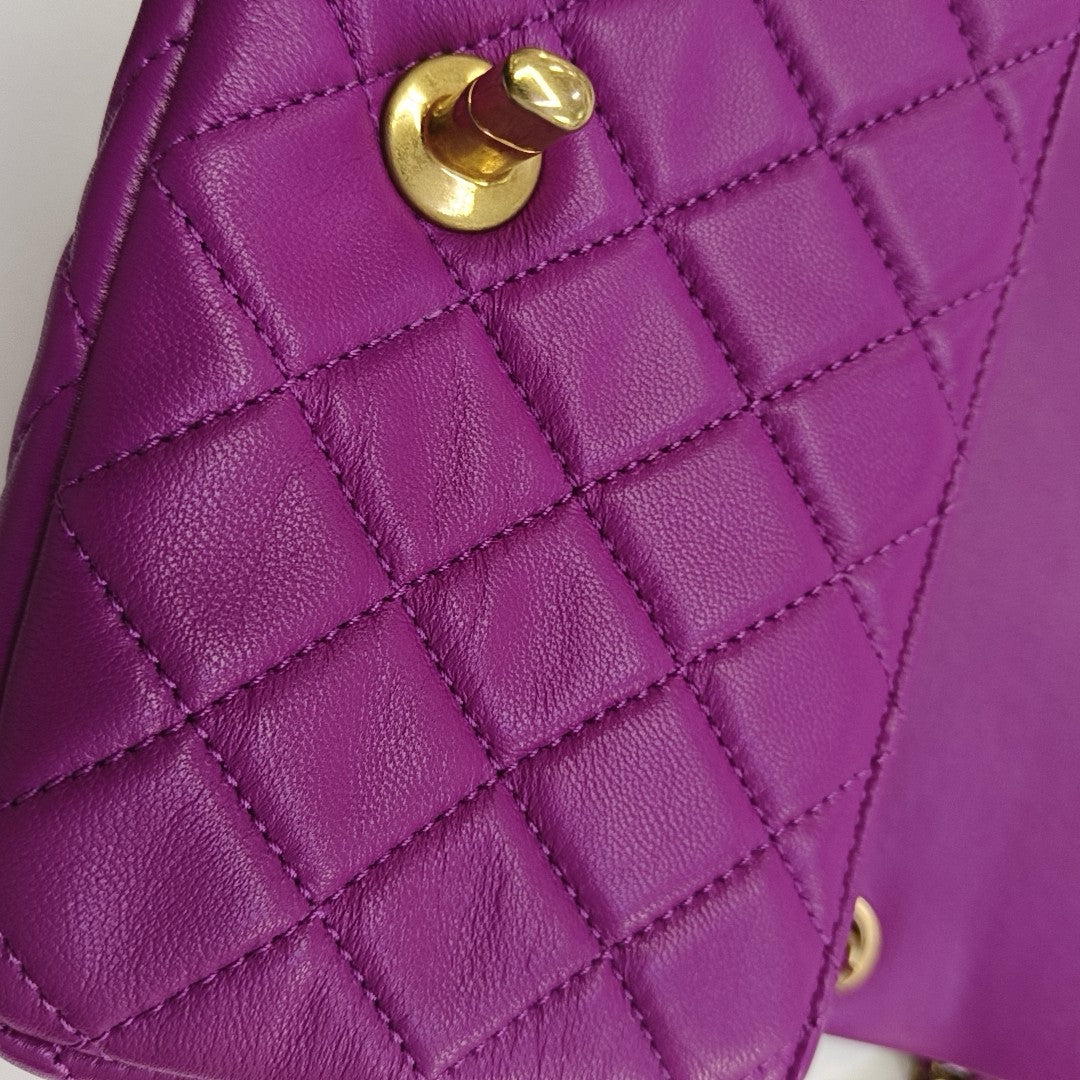 CLASSIC FLAP Mini Quilted Lambskin Purple
