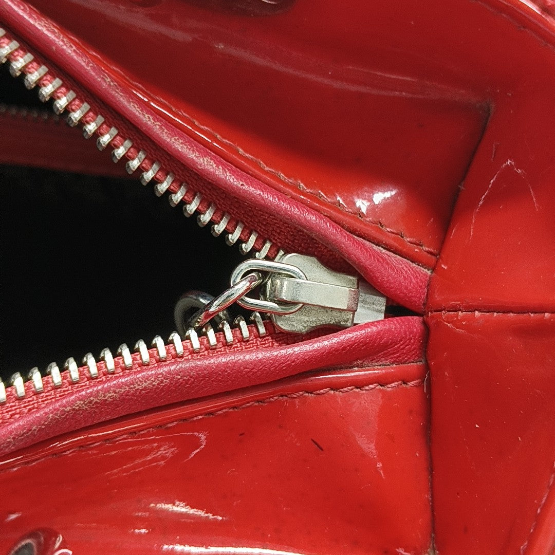 Lady Dior Medium Cannage Patent Leather Red