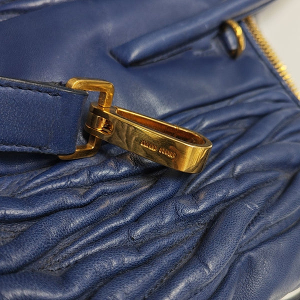 Quilted Lambskin Shoulder Bag Blue