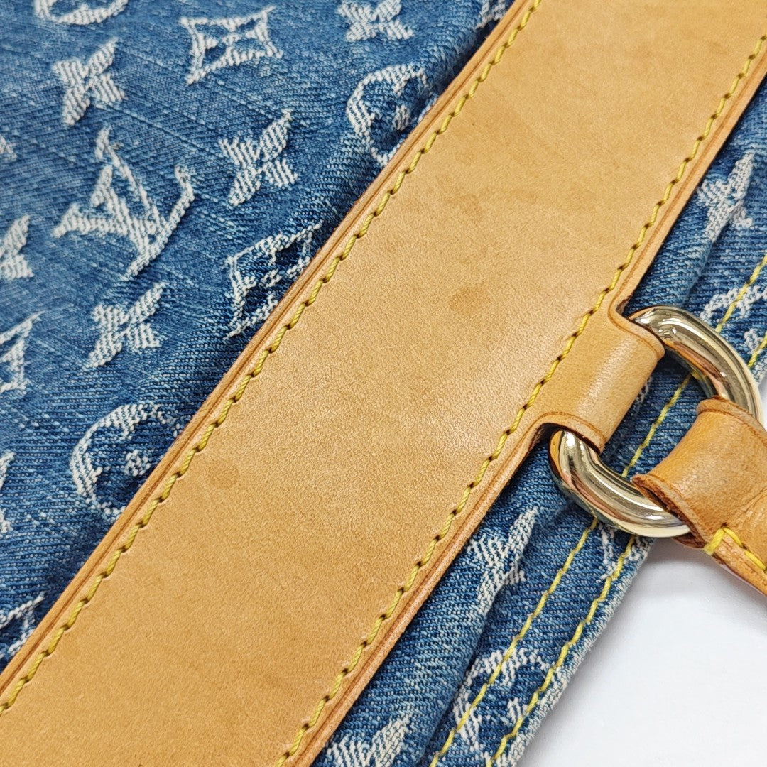 Monogram Denim Tote Bag Blue