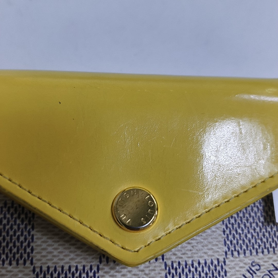 ZOE Damier Azur Coated Canvas White Wallet