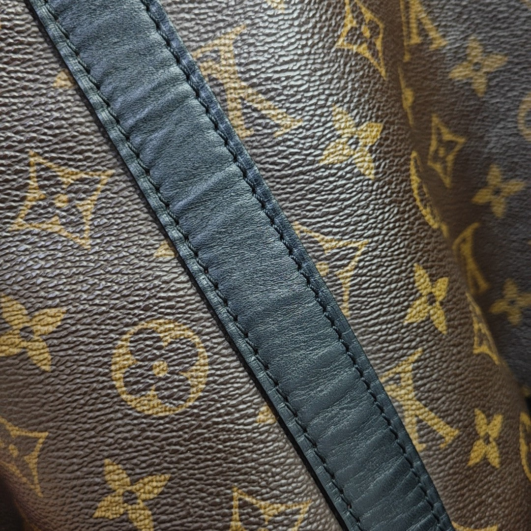 KEEPALL 55 Monogram Coated Canvas Brown