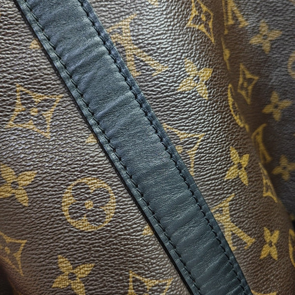 KEEPALL 55 Monogram Coated Canvas Brown