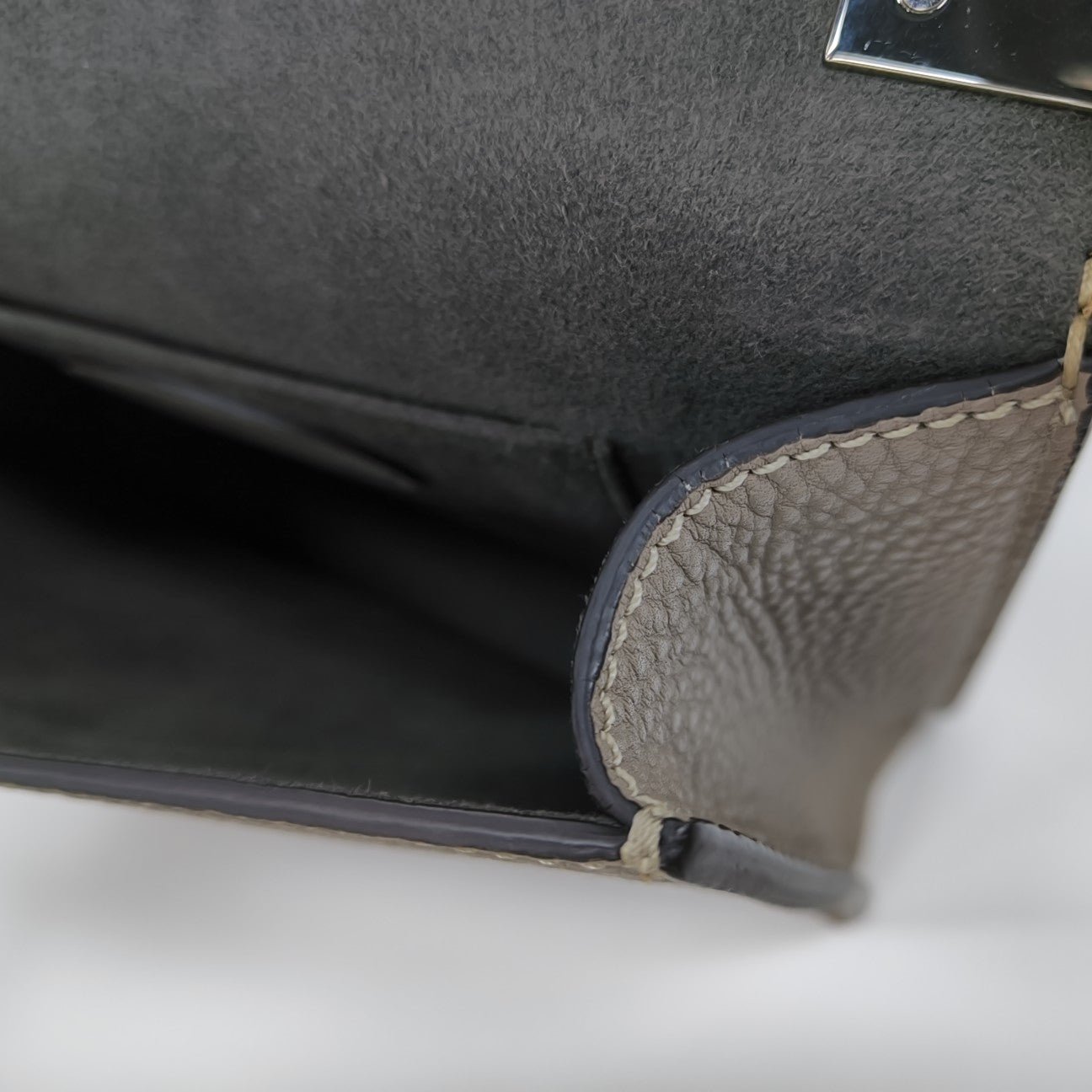 Calfskin Shoulder Bag Gray