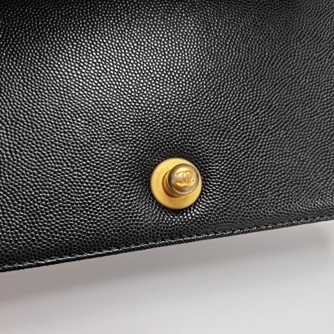 BOY CHANEL Small Quilted Grained Calfskin Black