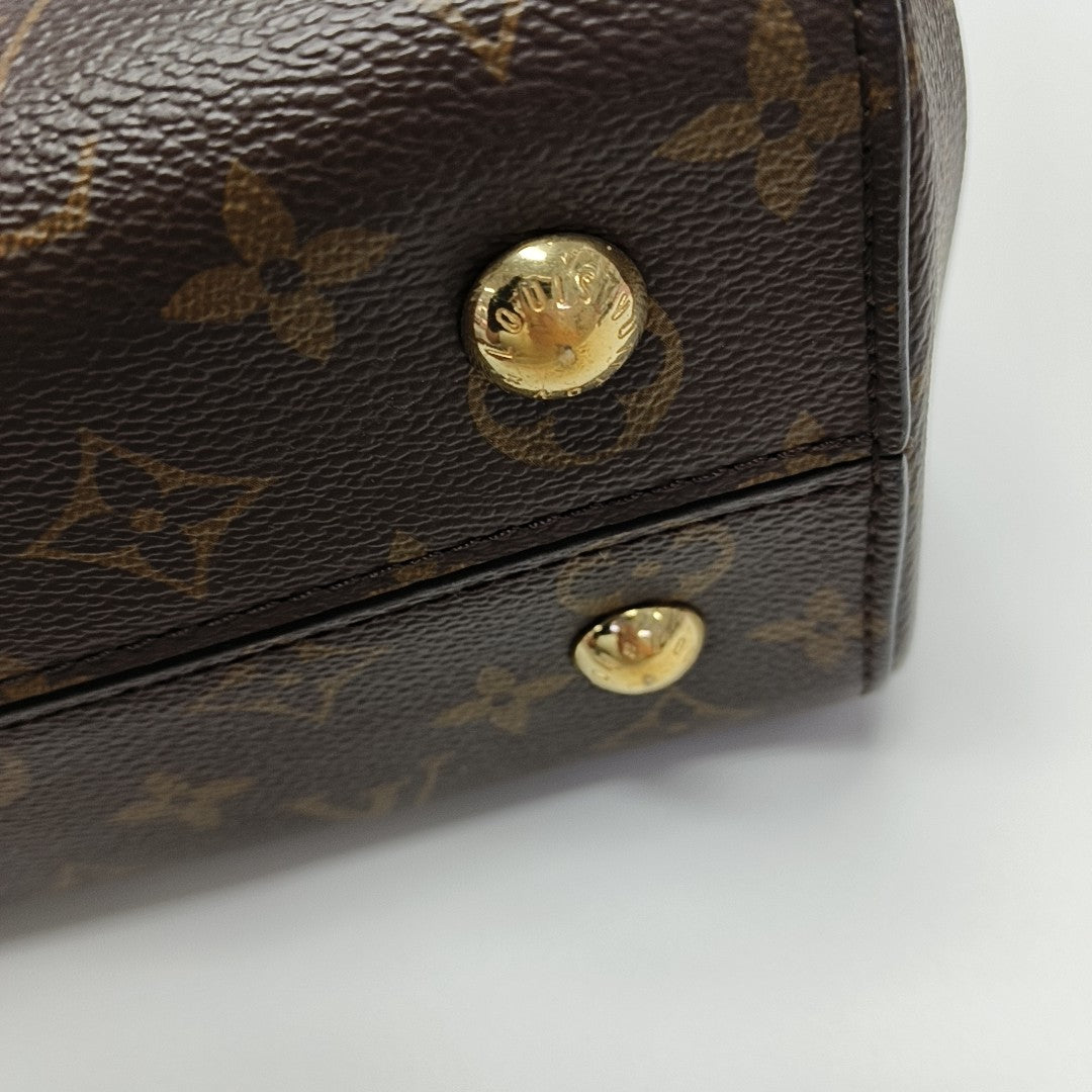 CLUNY MM Monogram Coated Canvas Brown