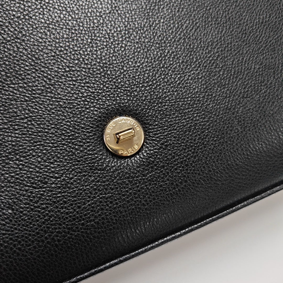 LABEL CLICK Medium Quilted Calfskin Black
