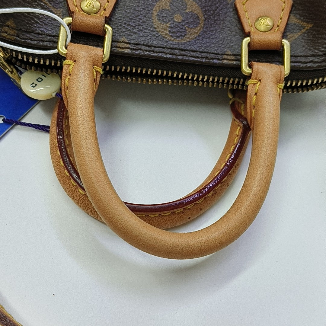 SPEEDY Nano Monogram Coated Canvas Brown