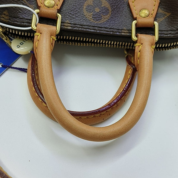 SPEEDY Nano Monogram Coated Canvas Brown