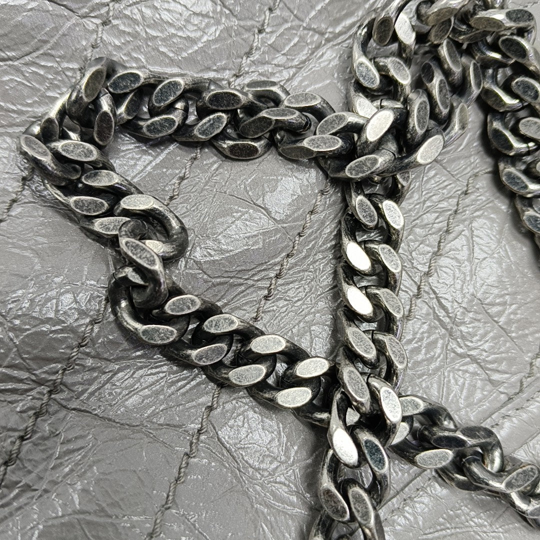 NIKI Medium Chevron Calfskin Gray
