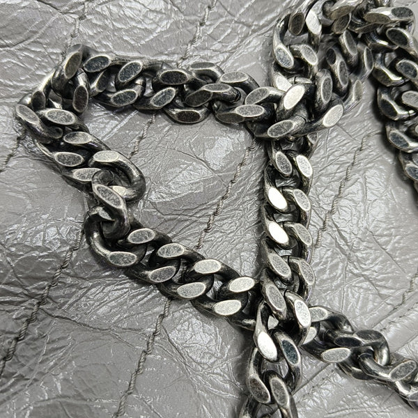 NIKI Medium Chevron Calfskin Gray